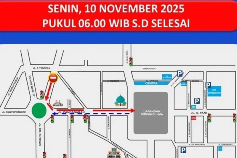 Jalan Pemuda Semarang Di Tutup Sementara Untuk Kirab Merah Putih