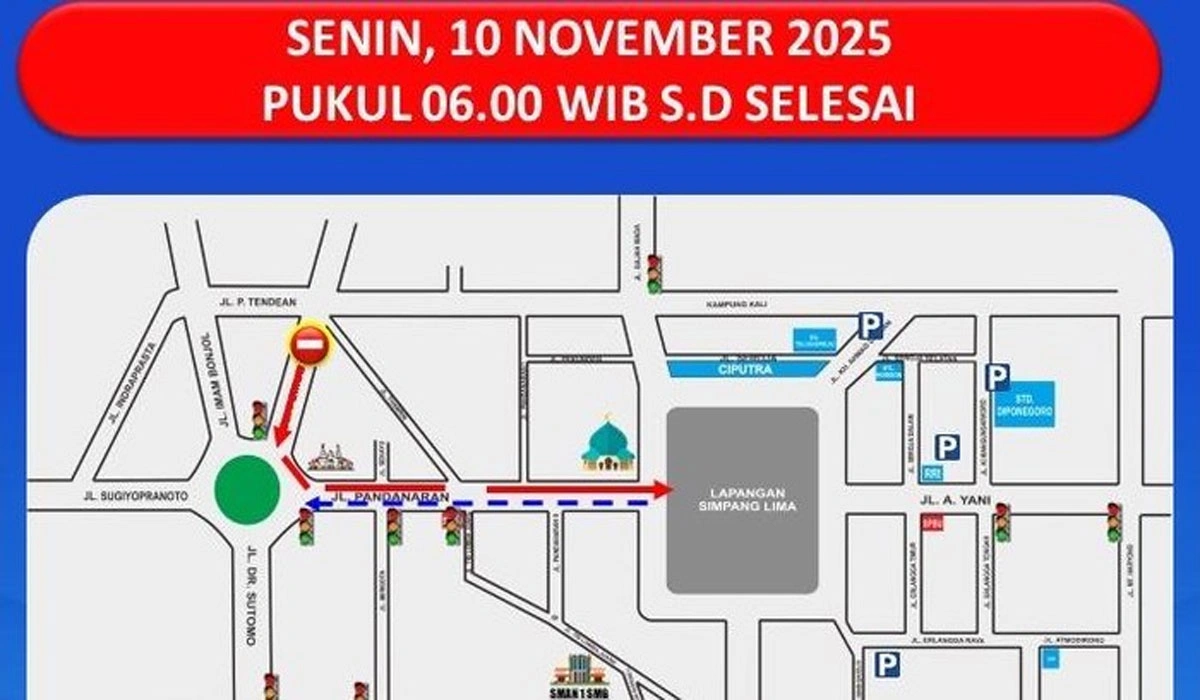 Jalan Pemuda Semarang Di Tutup Sementara Untuk Kirab Merah Putih