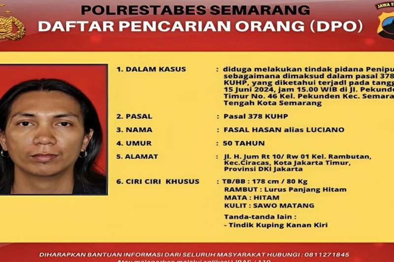 Polrestabes Semarang Tetapkan Pria Jaktim Jadi Buronan Penipuan Lagu AI